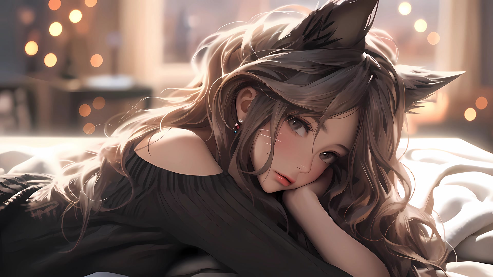 慵懒猫耳少女
