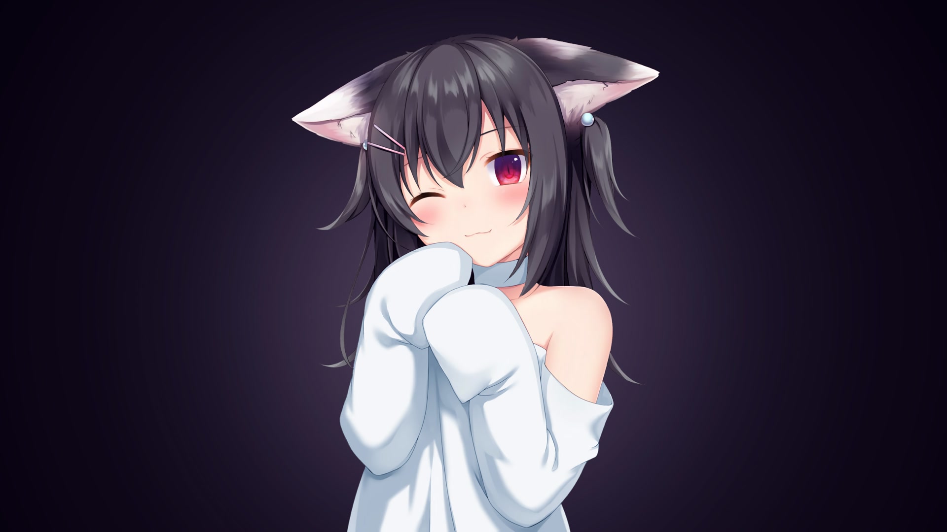 眨眼猫耳少女