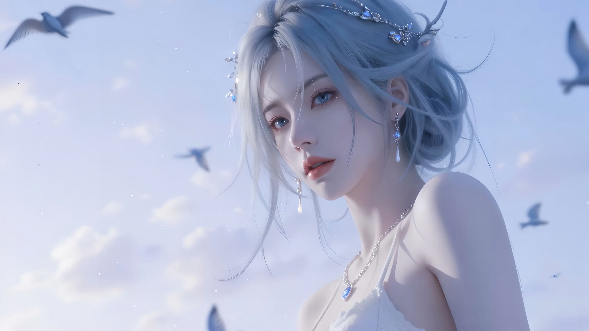 空灵银发少女