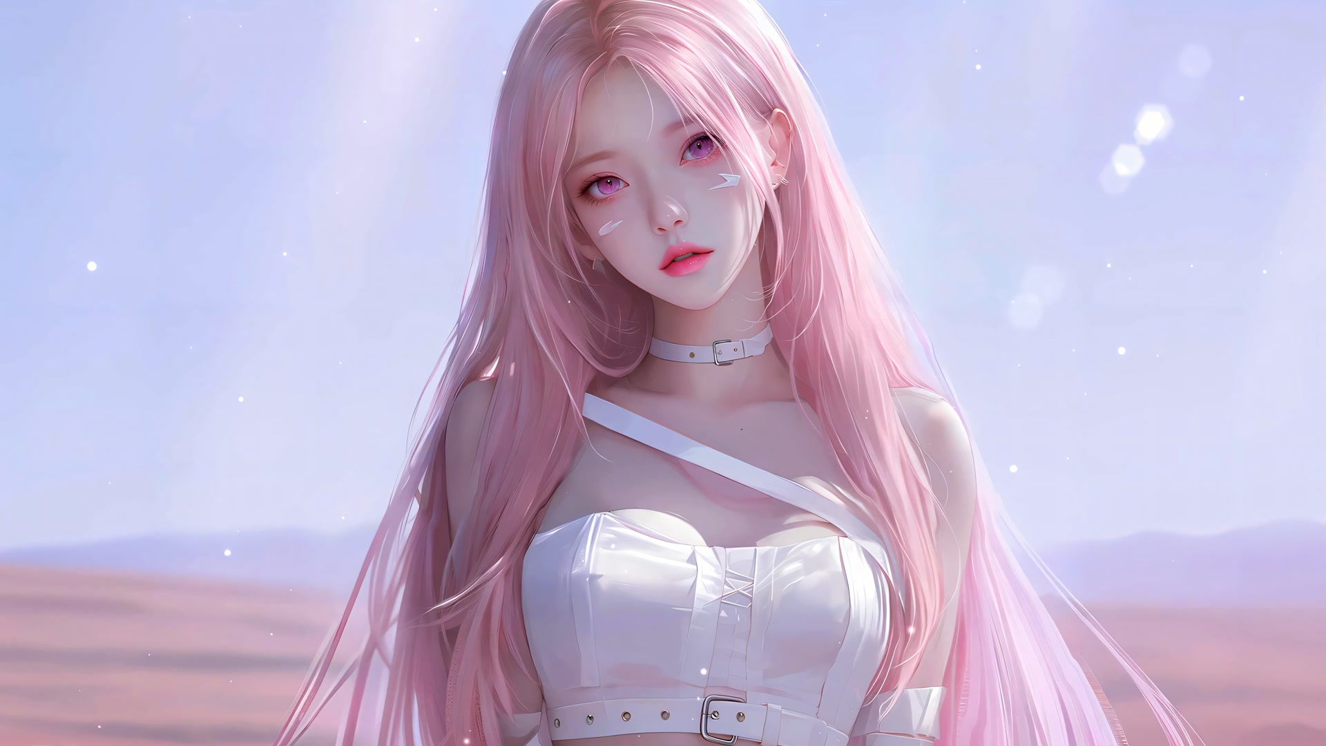 粉色长发少女