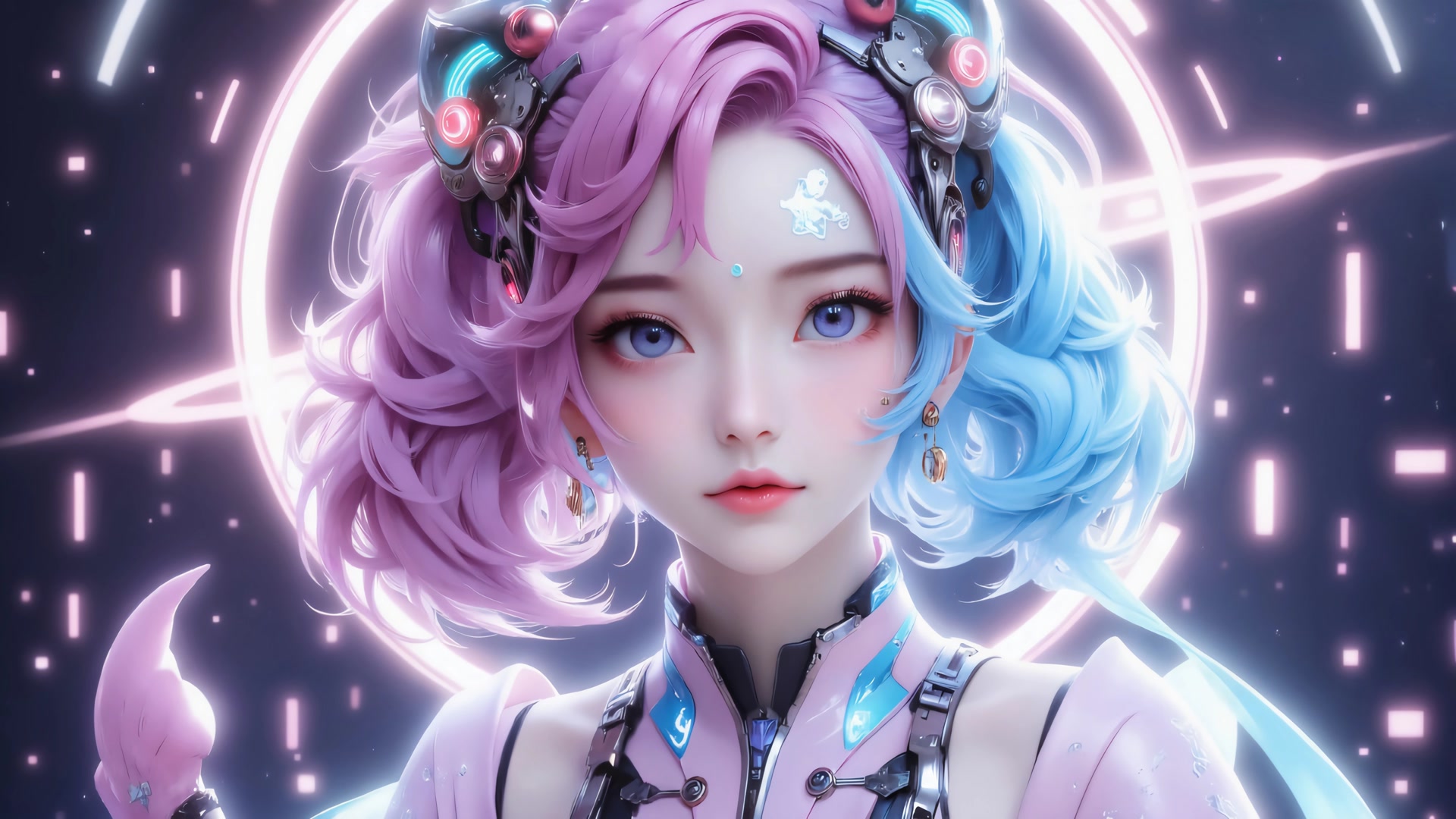 粉蓝科幻少女