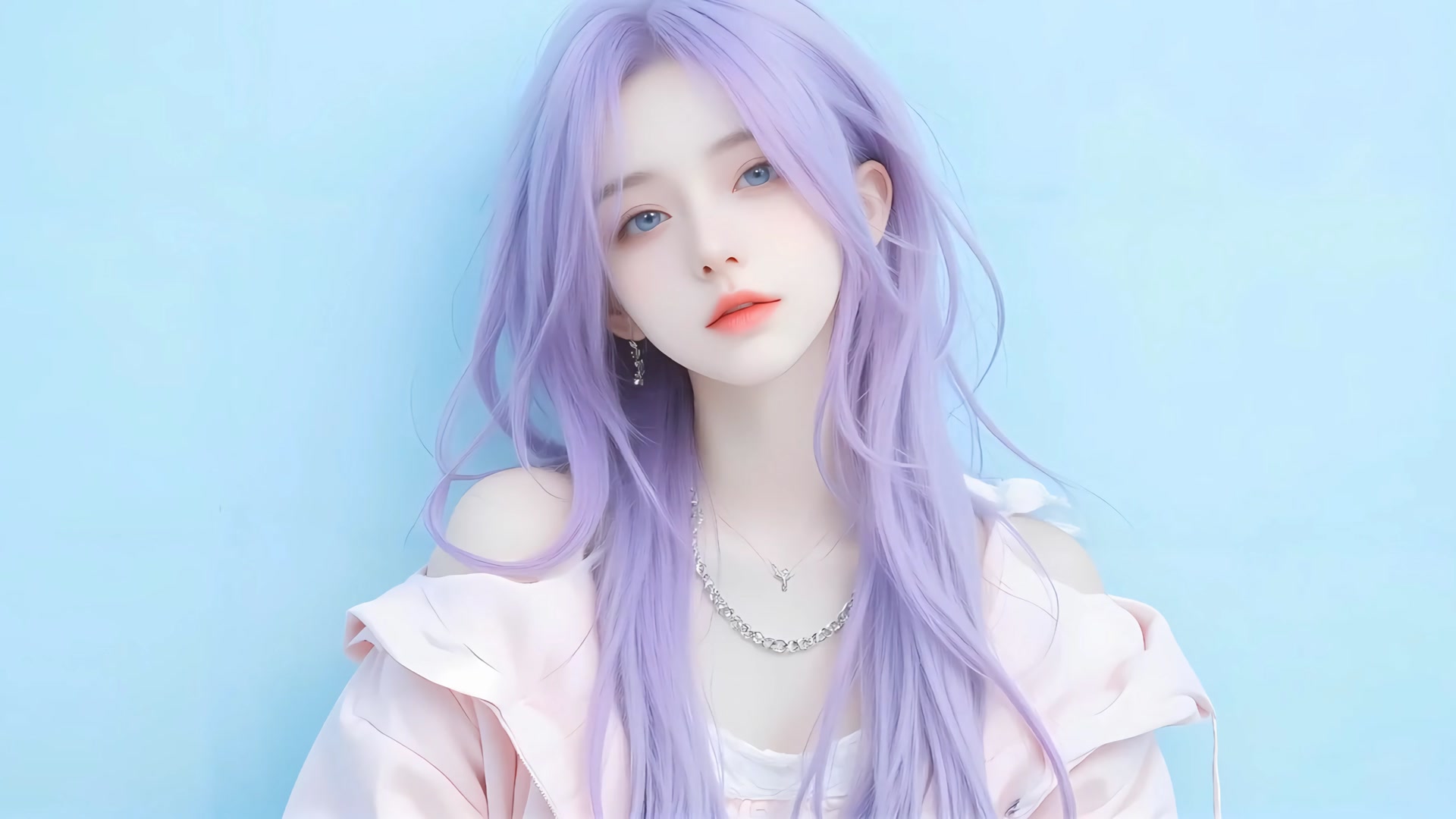 紫发蓝眼少女