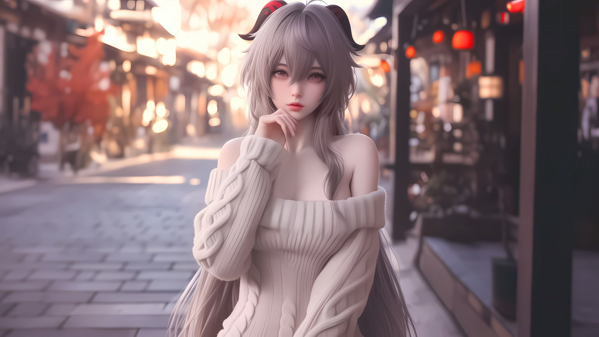 银发白衣少女