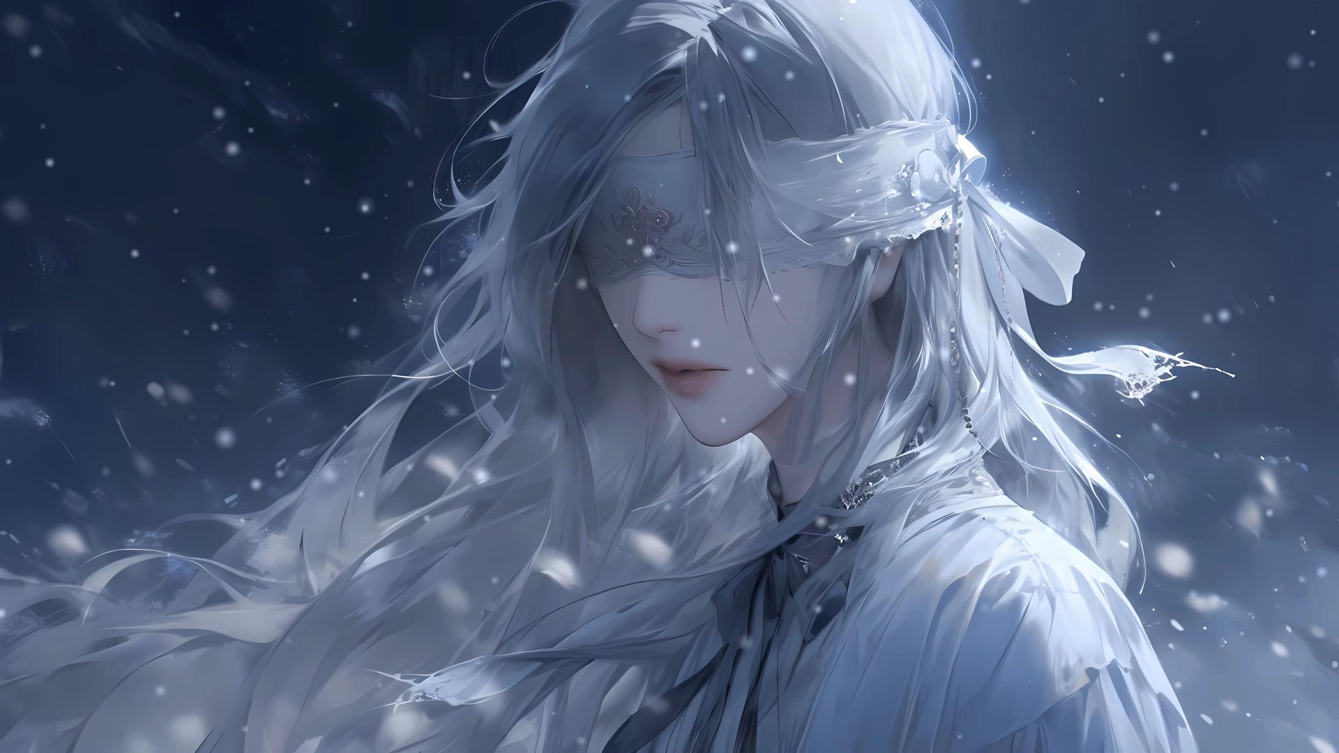 雪中白发少年