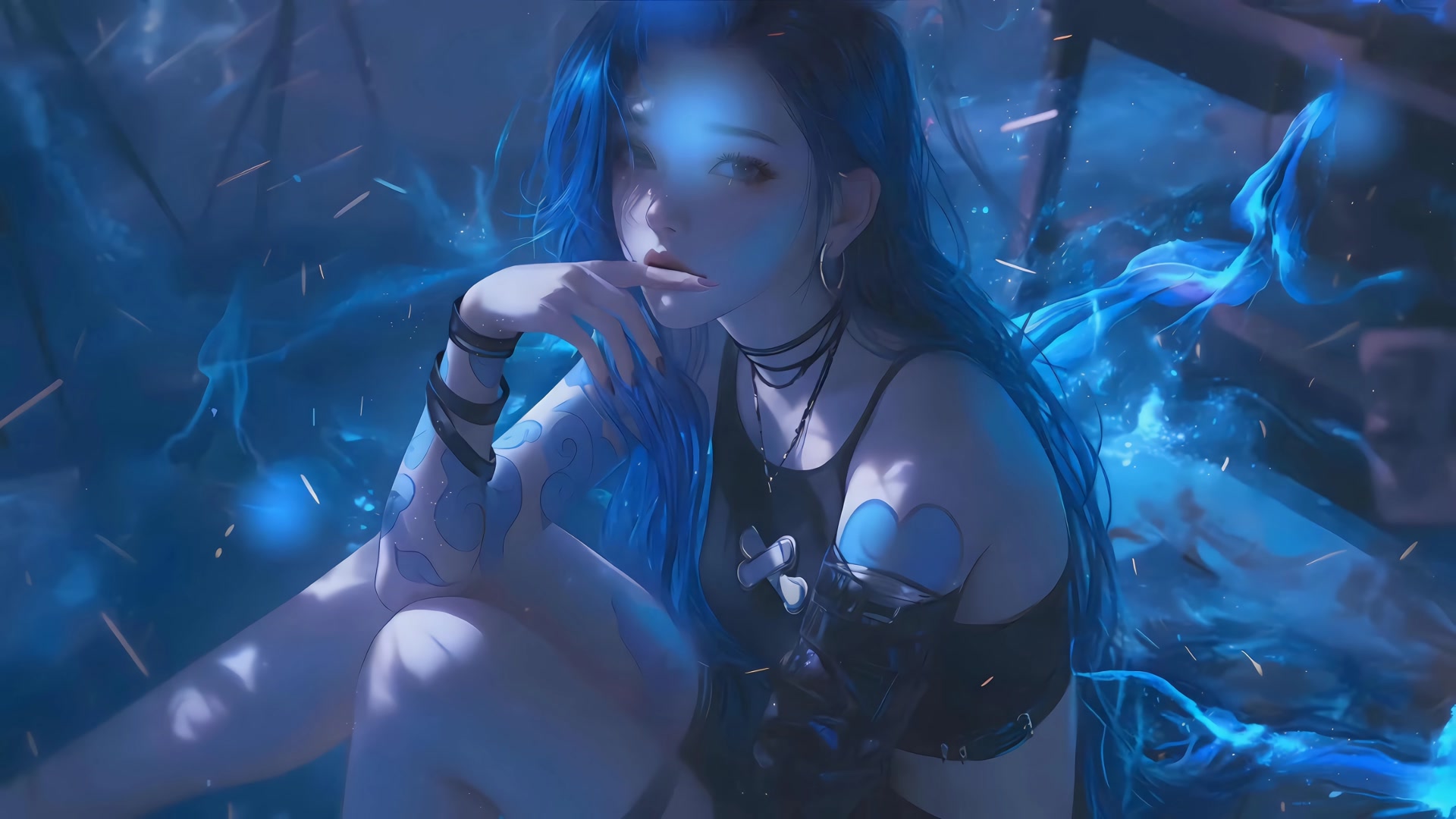 蓝发魔法少女