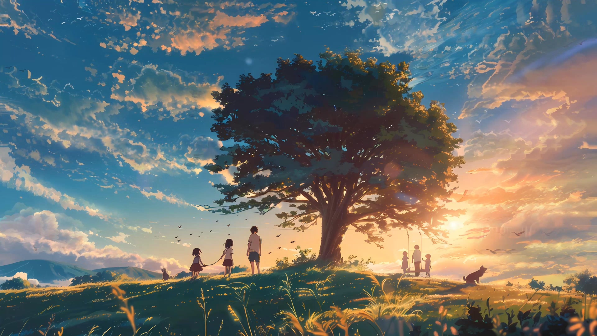 夕阳树下人家