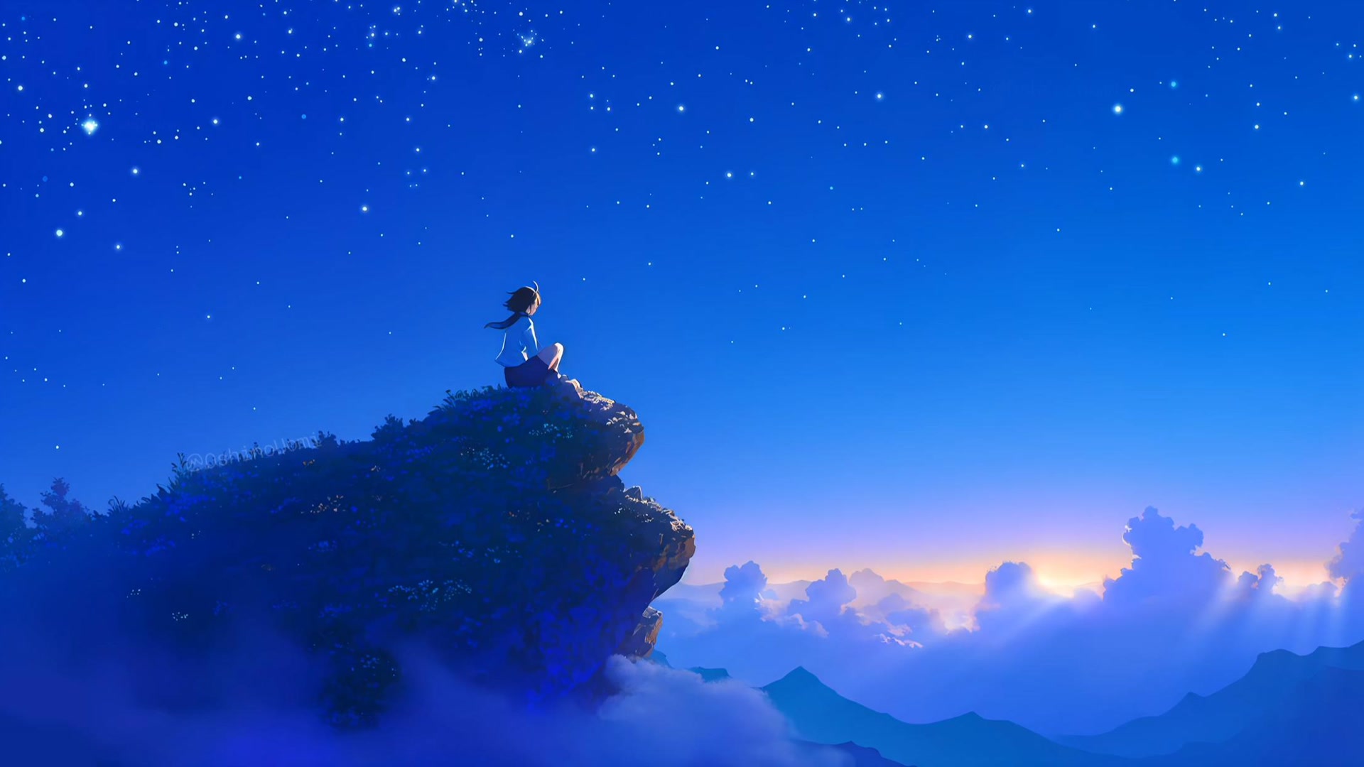 少女仰望星空