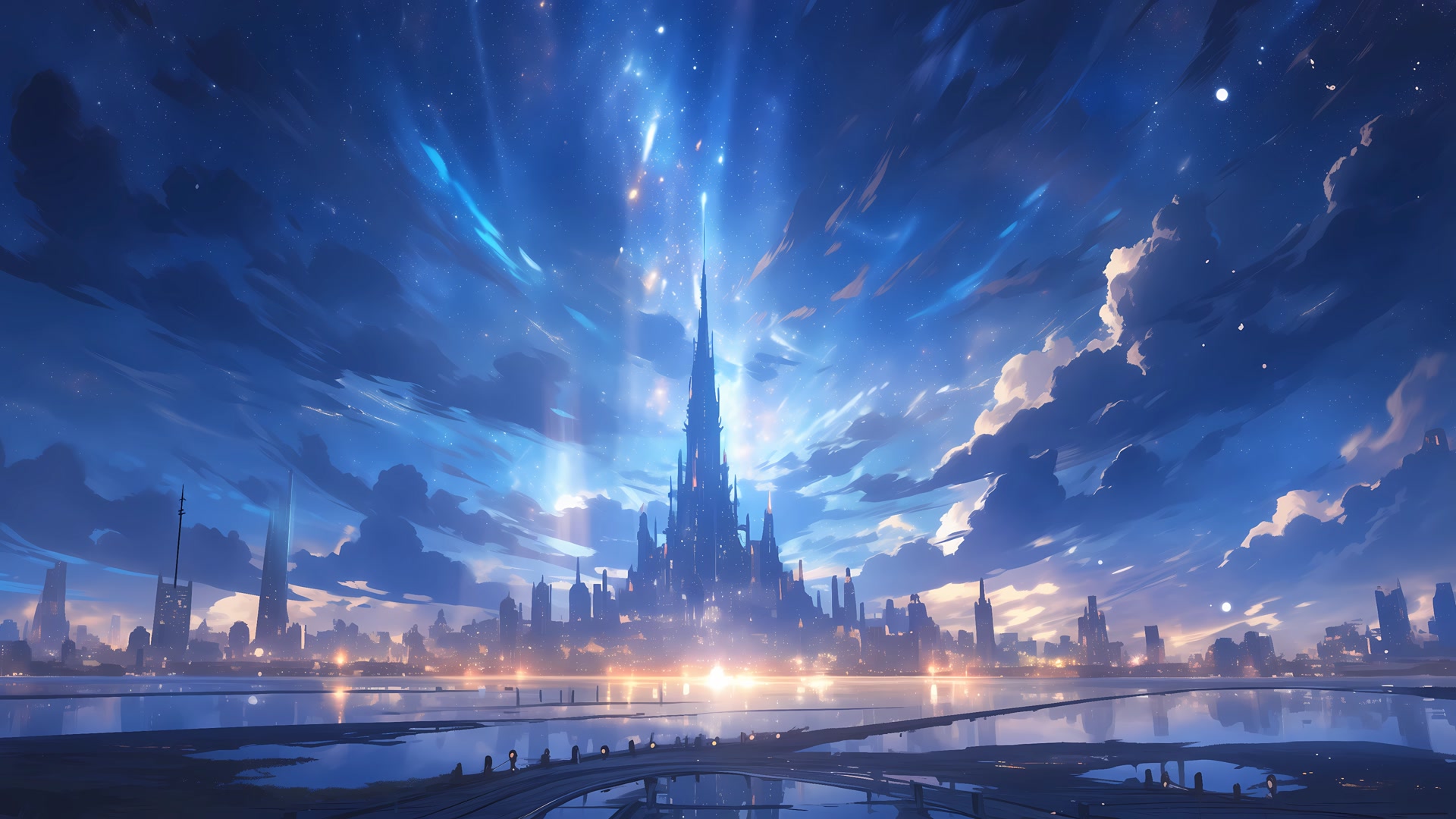 星空城堡倒影